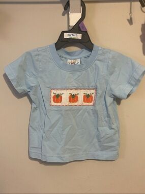 Busy Bees Smocks Orange Pumpkin smock 12 month boy shirt